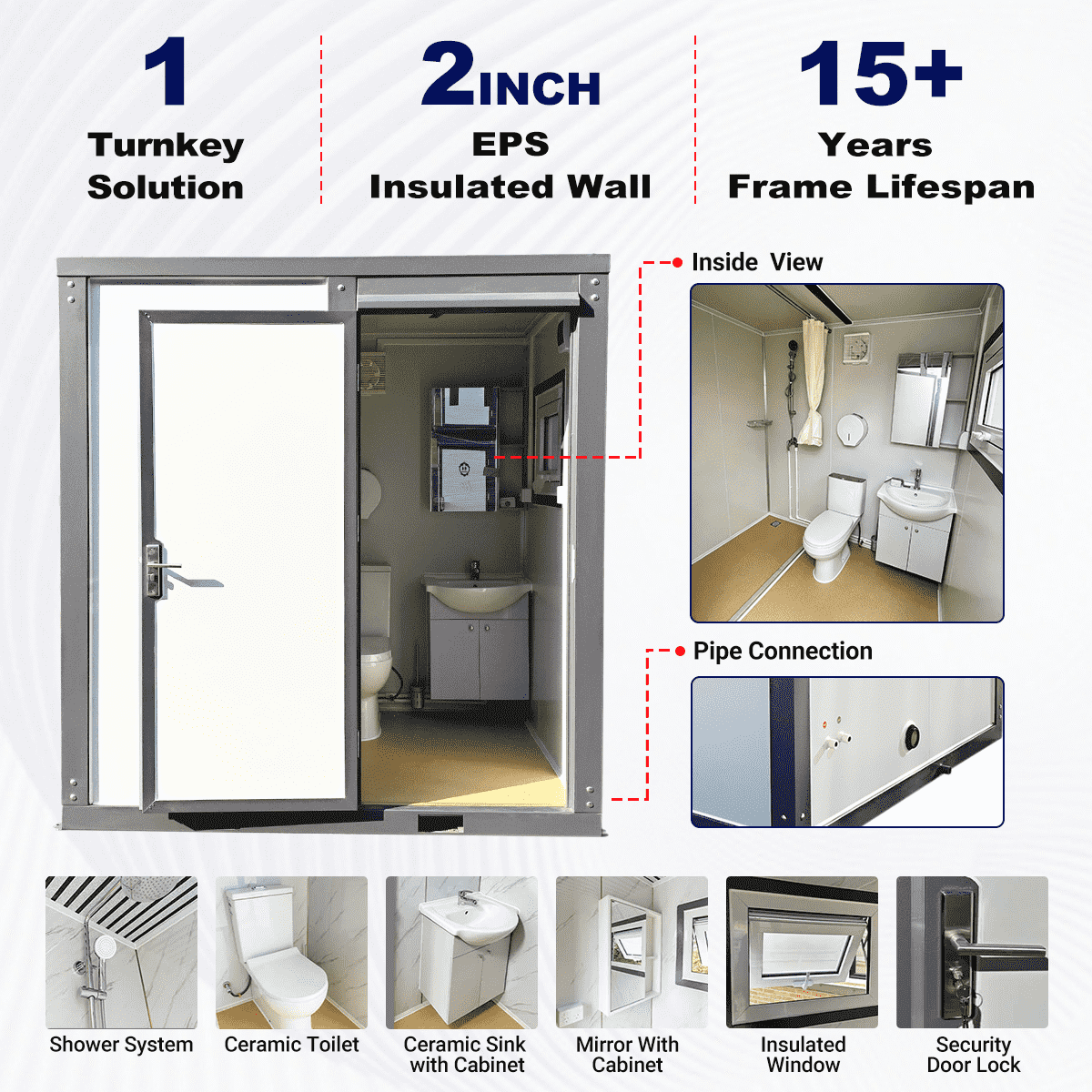 Portable Toilet with Shower Curtain Style
