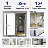 Portable Toilet with Shower Curtain Style