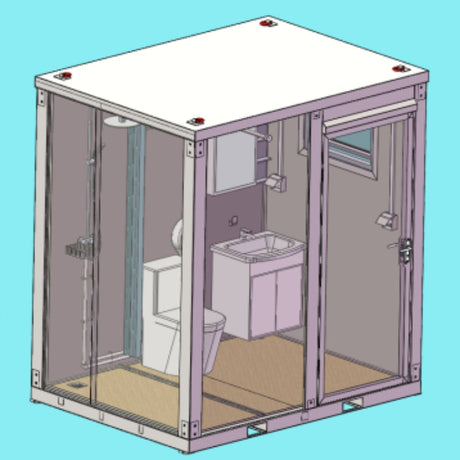 Portable Toilet with Shower Curtain Style