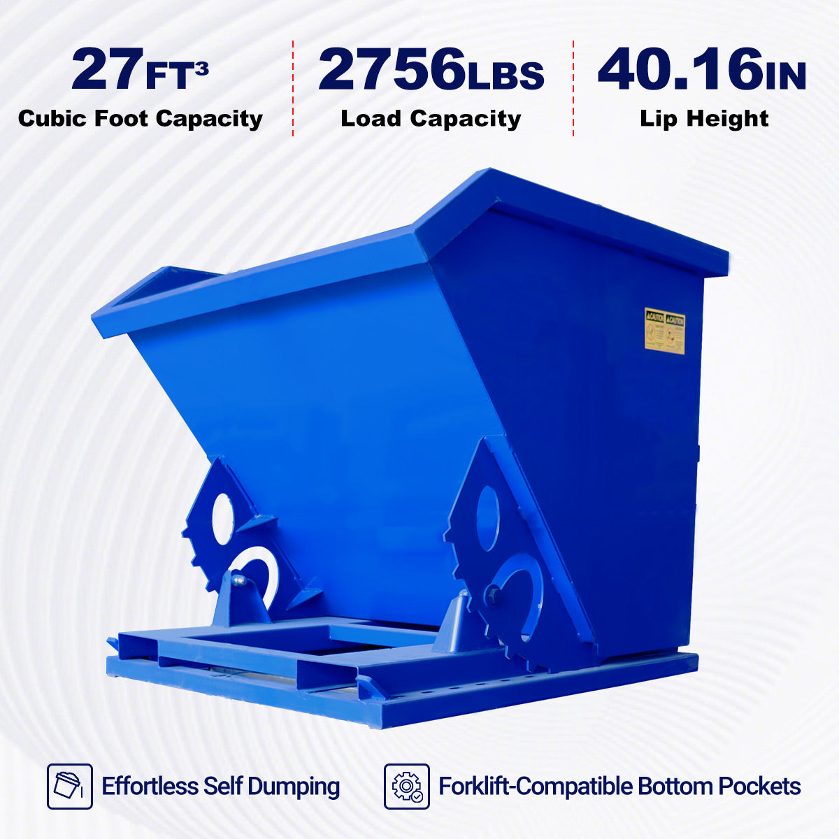 Greatbear Self Dumping Hopper - 1 Cubic Yard