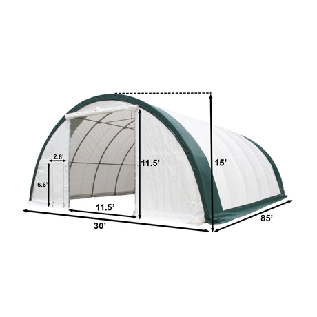 Single Truss Arch Storage Shelter W30'xL85'xH15'