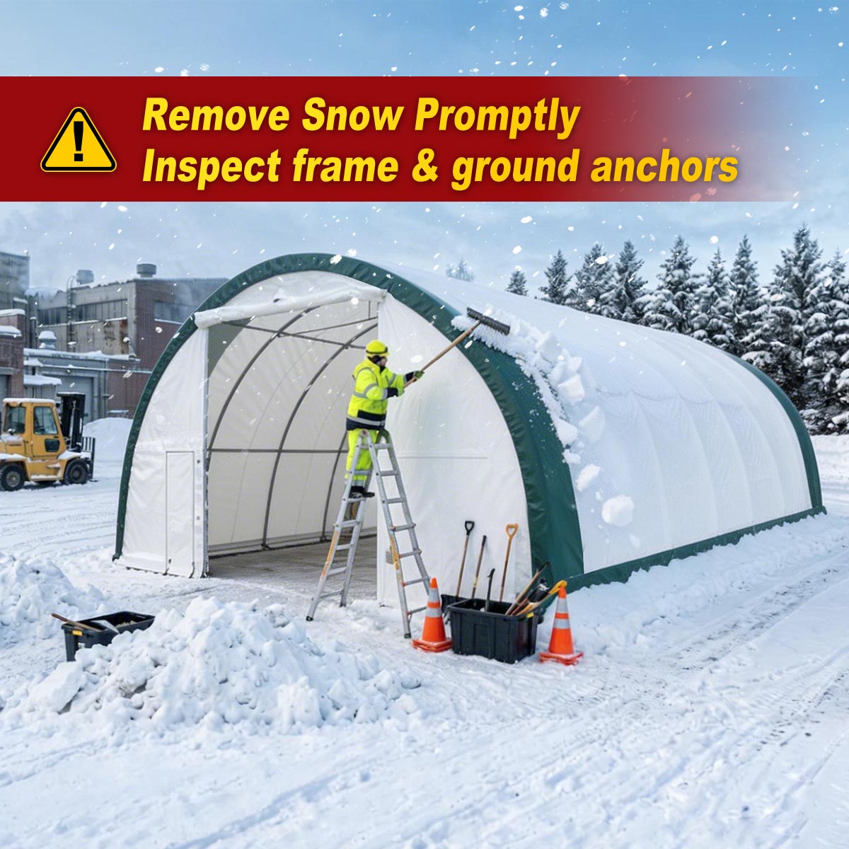 Single Truss Arch Storage Shelter W30'xL85'xH15'