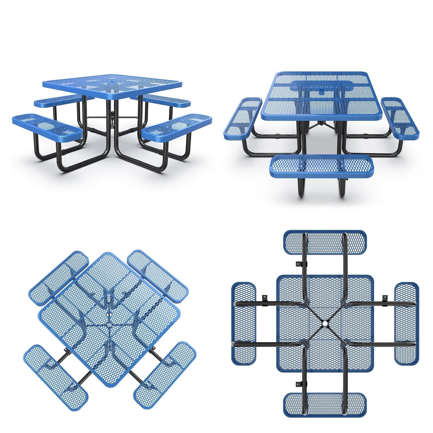 46" Square Picnic Table With Umbrella Hole