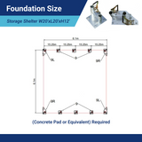 Single Truss Storage Shelter W20'xL20'xH12'