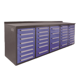 10ft Workbench Storage Cabinet with 35 Drawers