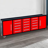 10ft 15-Drawer Storage Workbench with Wheels