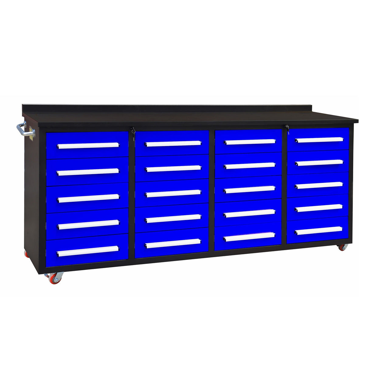 7ft 20-Drawer Storage Workbench with Wheels