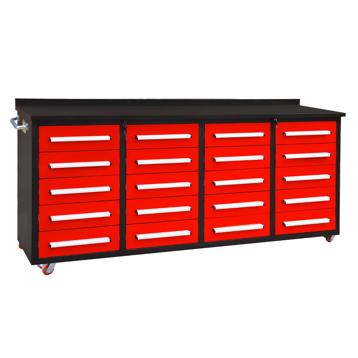 7ft 20-Drawer Storage Workbench with Wheels