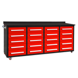 7ft 20-Drawer Storage Workbench with Wheels