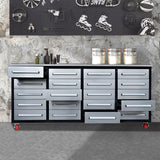 7ft 20-Drawer Storage Workbench with Wheels