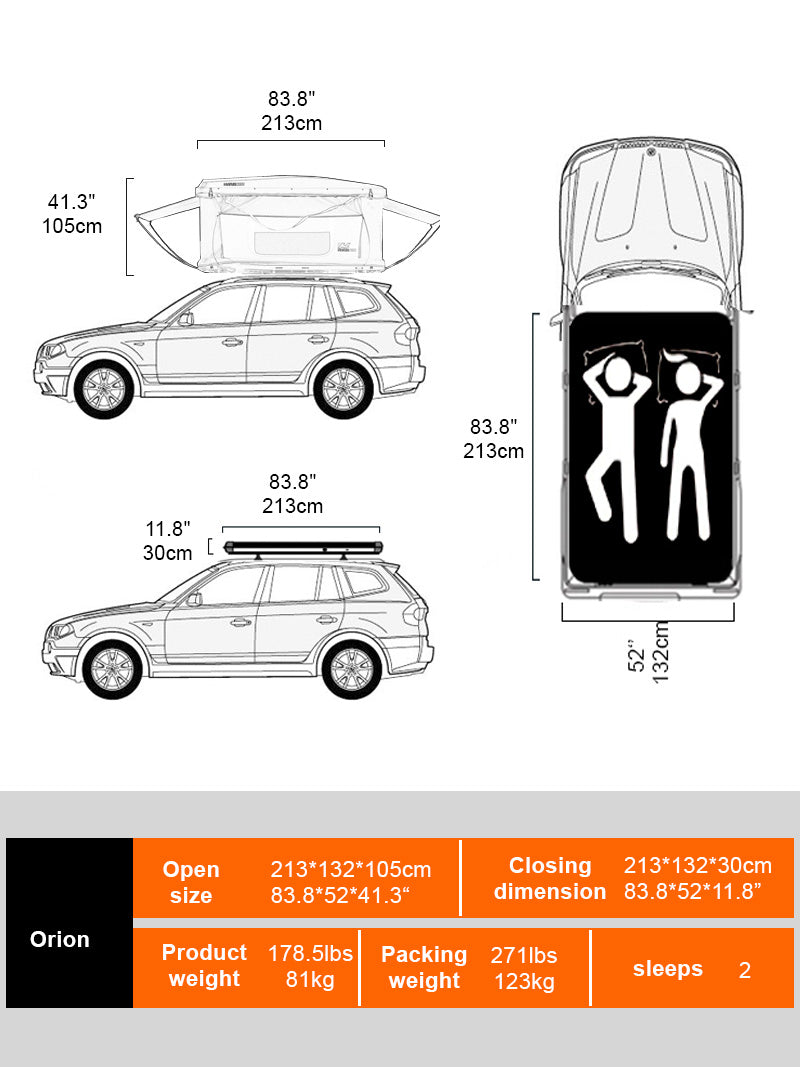 Naturnest Orion 1 Hard Shell Rooftop Tent