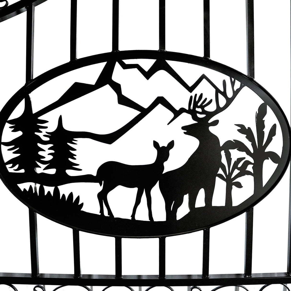 Greatbear Dual Swing Wrought Iron Gate for Driveway
