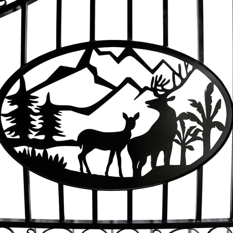 Greatbear Dual Swing Wrought Iron Gate for Driveway