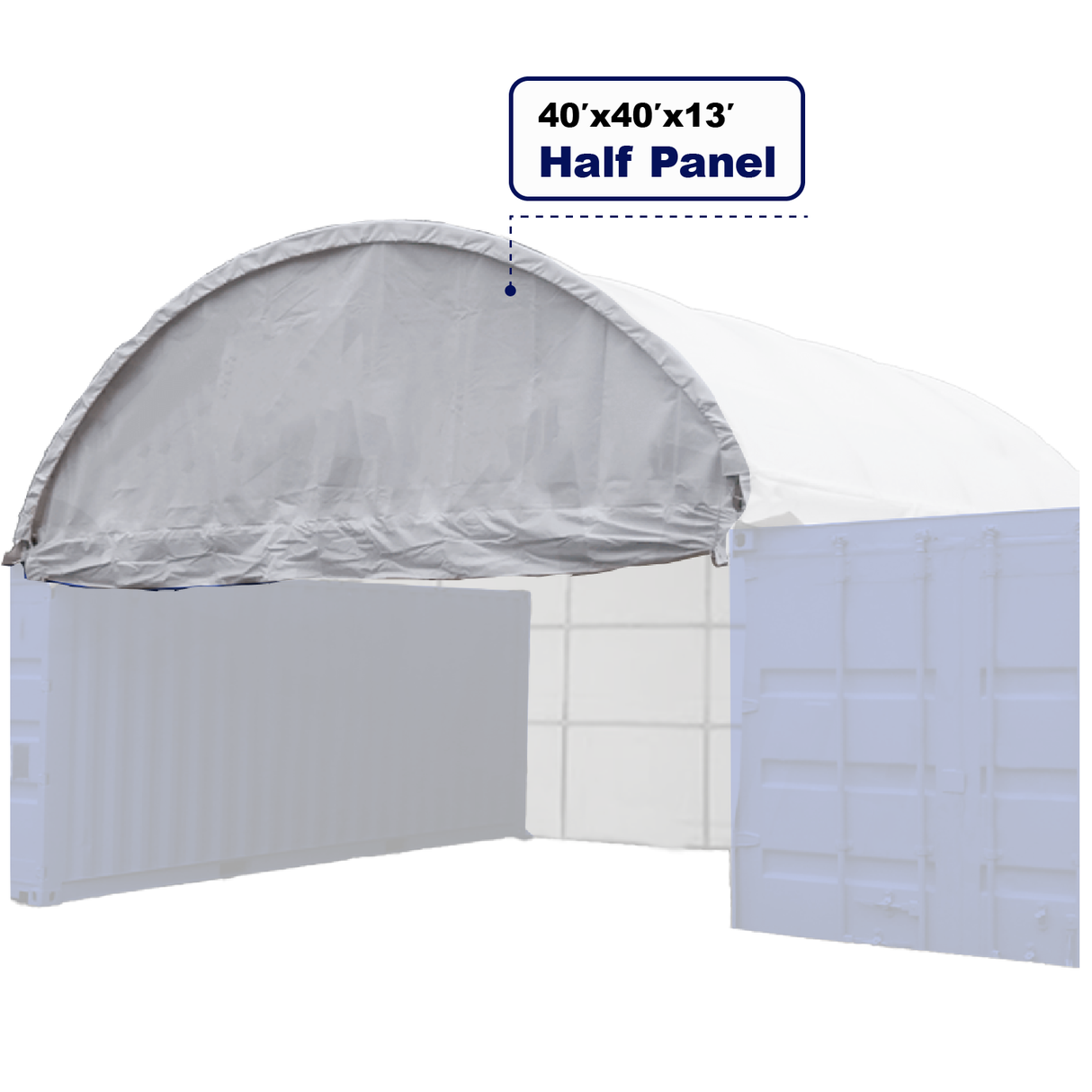 Half Front Panel for W40'xL40'xH13' (container outside)