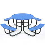 46" Round Picnic Tables With Umbrella Hole