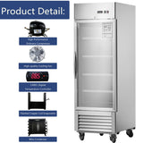 27"W Merchandiser Refrigerator Commercial Display Glass Door Refrigerator